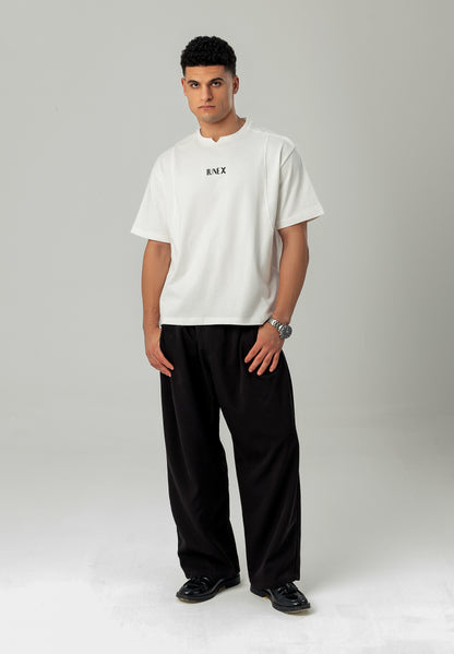 LUNEX Heavyweight Tee in off-white — 100% cotton, oversized, full front view